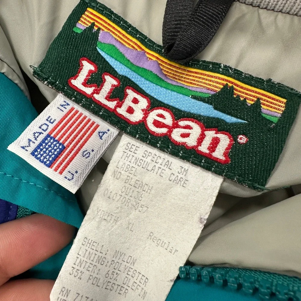 Vintage 80s LL Bean Penobscot Parka Kids Youth XL Blue Thinsulate Jacket